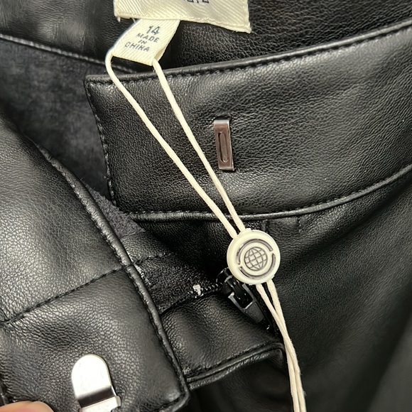 Max Studio Size 14 Black Faux Leather Wide Leg Pants - Picture 4 of 8